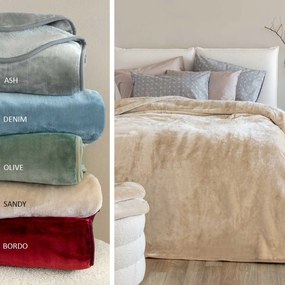 Κουβέρτα Βελουτέ Υπέρδιπλη (220x240) Palamaiki Dream Velour/4 Μπορντώ