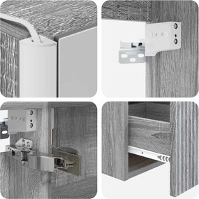 vidaXL Σετ Ντουλαπιών Μπάνιου 4 pcs Γκρι Sonoma Επεξεργασμένο Ξύλο