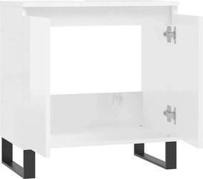 vidaXL Ντουλάπι Μπάνιου Γυαλ. Λευκό 58 x 33 x 60 εκ. από Επεξεργ. Ξύλο