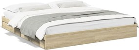 vidaXL Πλαίσιο Κρεβατιού με συρτάρια Sonoma Δρυς 200x200εκ. Επεξ. Ξύλο