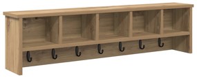 vidaXL Τοίχου Κρεμάστρα με ράφι artisan δρυς 100 x 16 x 26 εκ
