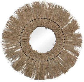 Apler Inart mendong mirror in natural shade D60x6cm 60x60x6 εκ.