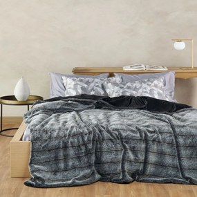 Κουβέρτα Dynasty 30 Γούνινη Grey Kentia Queen Size 220x230cm Οικολογική Γούνα