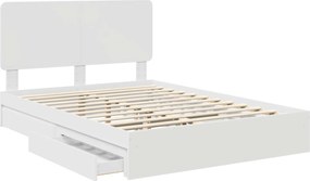 vidaXL Κρεβάτι Αποθήκης Λευκό 140 x 190 cm Επεξεργασμένο ξύλο