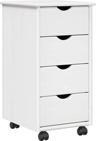 vidaXL Κινητό Ντουλάπι 34 x 39 x 65,5 cm Στερεό ξύλο πεύκου Λευκό