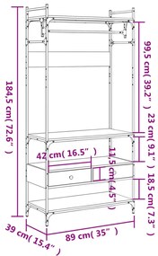 ΝΤΟΥΛΑΠΑ ΜΕ ΣΥΡΤΑΡΙΑ ΚΑΦΕ ΔΡΥΣ 89X39X184,5 ΕΚ. 838957