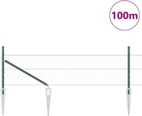 vidaXL Στύλος Περιφράξεων Πράσινο 100 x 0,5 μ (50 mm πλέγμα)