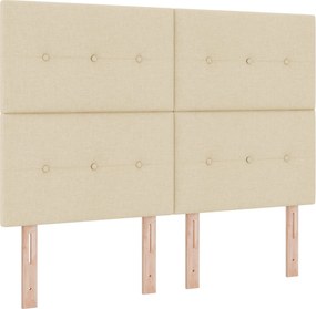 vidaXL Κρεβάτι box spring με στρώμα Κρεμ 140 x 200 cm Ύφασμα