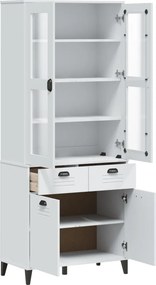 VidaXL Ντουλάπι Ψηλό VIKEN Λευκός 80x40x190 εκ. από Μασίφ Ξύλο Πεύκου