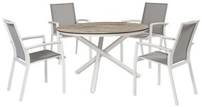 Τραπεζαρία Louis (Σετ 5Τμχ) 223880 120x75/56.5x62x89cm Grey-White 4 Θέσεων