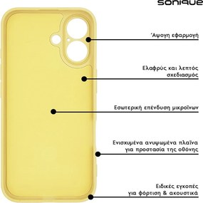 Θήκη Σιλικόνης My Colors Sonique Apple iPhone 16 Plus Κίτρινο