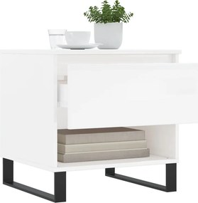 vidaXL Τραπεζάκια Σαλονιού 2 τεμ. Γυαλ. Λευκό 50x46x50 εκ. Επεξ. Ξύλο