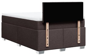 vidaXL Κρεβάτι Boxspring με Στρώμα Σκούρο Καφέ 120x190 εκ Υφασμάτινο
