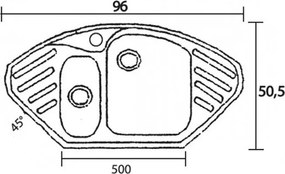 Sanitec Classic 302 (96×51) - Γρανιτένιος νεροχύτης - Granite WHITE