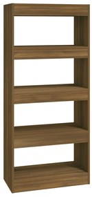 vidaXL Βιβλιοθήκη/Διαχωρ. Χώρου Καφέ Δρυς 60x30x135 εκ. Επεξεργ. Ξύλο