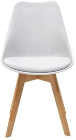 Καρέκλα Gaston PP-PU λευκό-φυσικό πόδι 43x51x75 εκ.