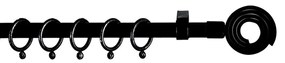 Κουρτινόξυλο Φ19mm Μονό Επεκτεινόμενο 120-210cm Με Άκρα Grace Black 790149