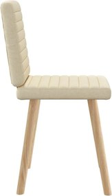 vidaXL Καρέκλες Τραπεζαρίας 2 τεμ. Κρεμ Υφασμάτινες
