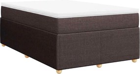 vidaXL Κρεβάτι Boxspring με Στρώμα Σκούρο Καφέ 120x190 εκ Υφασμάτινο