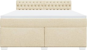 vidaXL Κρεβάτι Boxspring με Στρώμα Κρεμ 180x200 εκ. Υφασμάτινο