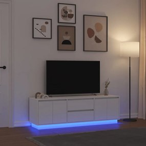 vidaXL Ντουλάπι Τηλεόρασης με LED Λευκό 160,5x41x50 εκ.