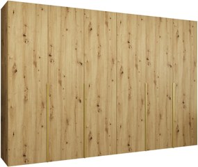 Ντουλάπα Alicante Εξάφυλλη-Φυσικό - Χρυσό