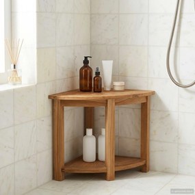 vidaXL Τραπέζι Πλευρικής Μπανιέρας Φυσικό 45 x 45 x 46 εκ.