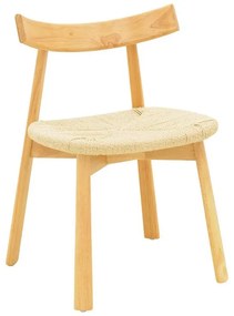 Καρέκλα Clareta rubberwood-σχοινί σε φυσική απόχρωση 53x55x79εκ 53x55x79 εκ.