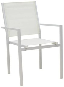 Καρέκλα κήπου Zacreta αλουμίνιο - textilene λευκό 61x56,5x87,5 εκ. 61x56.5x87.5 εκ.