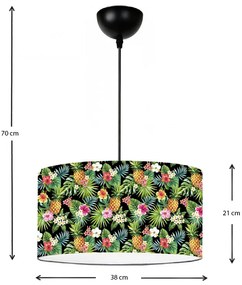 Φωτιστικό οροφής Alamea Megapap E27 υφασμάτινο μονόφωτο πολύχρωμο floral Φ38x70εκ.