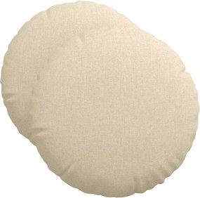 vidaXL Μαξιλάρια καθισμάτων 2 pcs Κρεμ Ø50 x 19 εκ ύφασμα