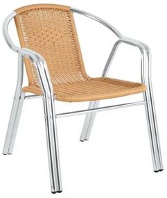 Πολυθρόνα ArteLibre Rattan Jupiter Μπεζ/Ασημί 58x64x67cm-14450006