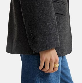 Oversize σακάκι με μελανζέ όψη