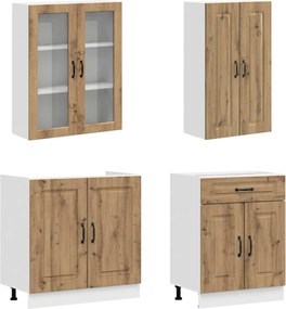 vidaXL Μονάδα κουζίνας KALMAR 4 pcs Artisan Δρυς Επεξεργασμένο Ξύλο