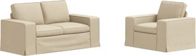vidaXL Σετ Καναπέ 2 pcs Κρεμ 162 x 80 x 82 εκ ύφασμα