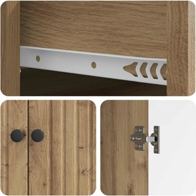 vidaXL Πλαϊνό γραφείο Artisan Δρυς 66 x 34,5 x 90 εκ