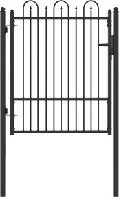 vidaXL Πύλη Φράχτη DRONTEN 100 x 125 cm Κλειδώσιμο Μέταλλο Μαύρο