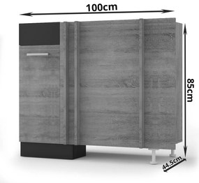 Alina Κάτω Ντουλάπι Γωνίας 100x44.5x85εκ Sonoma-Mocca
