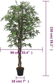 vidaXL Δέντρο Σφενδάμου Τεχνητό 504 Φύλλα Πράσινο 150 εκ.