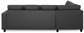 Γωνιακός Καναπές Scandinavian Choice C153, Σκούρο γκρι, Μαύρο, 254x194x82cm, Πόδια: Πλαστική ύλη | Epipla1.gr