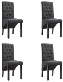 Καρέκλες Τραπεζαρίας 4 τεμ. Σκούρο Γκρι Υφασμάτινες