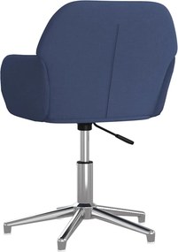 vidaXL Καρέκλες Τραπεζαρίας Περιστρεφόμενες 2 τεμ. Μπλε Υφασμάτινες