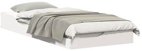 vidaXL Κρεβάτι δαπέδου Λευκό 90 x 210 cm Μασίφ ξύλο πεύκου