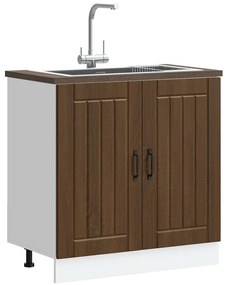 vidaXL Ντουλάπι βάσης νεροχύτη "Lucca" Καφέ δρυς ξύλινο