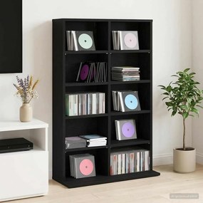 vidaXL Ντουλάπα CD Μαύρη Δρυς 65 x 23,5 x 97,5 εκ. Επεξεργασμένο Ξύλο