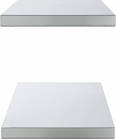 vidaXL Ράφια Τοίχου 2Τεμ. Ασημί 100x30 εκ. Ανοξείδωτο Ατσάλι