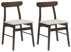 vidaXL Καρέκλα τραπεζαρίας 2 pcs Σκούρο Καφέ, Λευκό