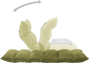 vidaXL Καρέκλα Δαπέδου Πτυσσόμενη Πράσινη Υφασμάτινη