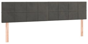 Κεφαλάρι Κρεβατιού LED Σκούρο Γκρι 160x5x78/88 εκ. Βελούδινο - Γκρι