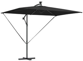 vidaXL Ομπρέλα Cantilever Banana Μαύρο 294 x 200 x 254 εκ.